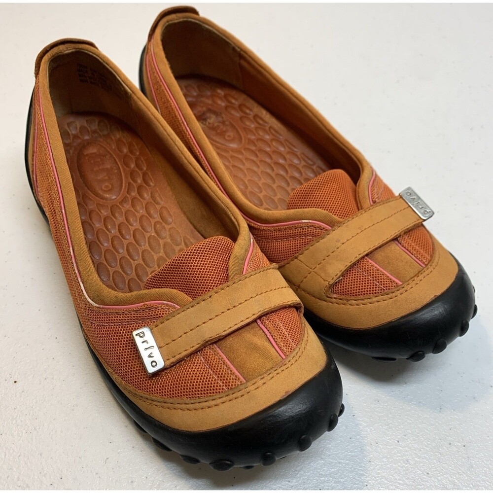Privo by Clarks Mary Jane Sport Flats Womens 6.5 Orange Slip On